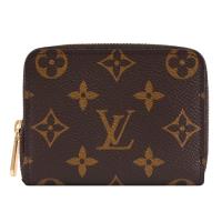 Louis Vuitton LV M60067 Monogram花紋ㄇ字拉鍊卡片零錢包.咖