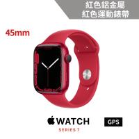 Apple Watch S7 GPS 45mm 紅色鋁金屬錶殼+紅色運動錶帶 MKN93TA/A
