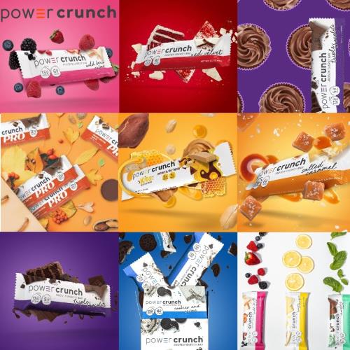【美國 Power Crunch】Original 乳清蛋白能量棒 綜合12包優惠組(6種口味隨機/每種各2包/12x42g/盒)