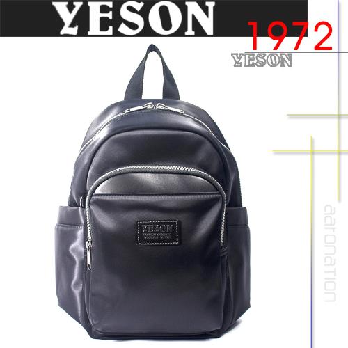 【YESON】素面經典黑後背包(MG-7018-黑)