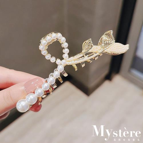 【my stere 我的時尚秘境】韓國復古人魚尾造型珍珠髮夾