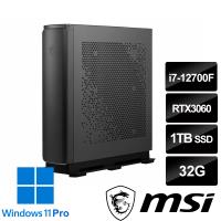msi微星 Creator P100A 12TC-1085TW桌上型電腦(i7-12700F/32G/1T SSD/RTX3060-12G/W11P)
