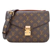 Louis Vuitton Pochette Metis 帆布印花S型扣鎖手提斜背包(卡其棕)