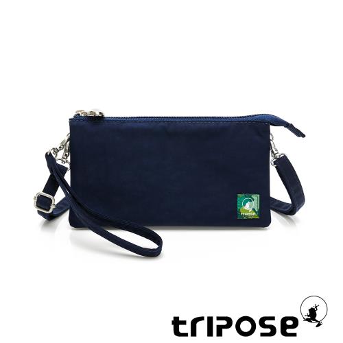 【tripose】漫遊系列岩紋簡約微旅手拿/側肩包(深海藍)