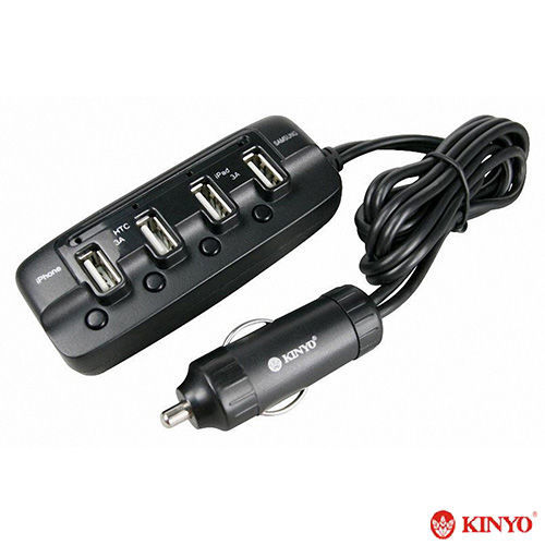 【KINYO】車用4孔USB急速充電器 CU-24