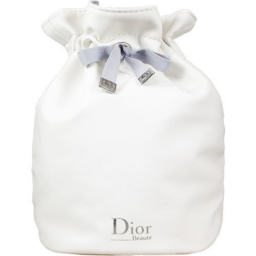 Dior 迪奧 柔白皮質圓桶束口包
