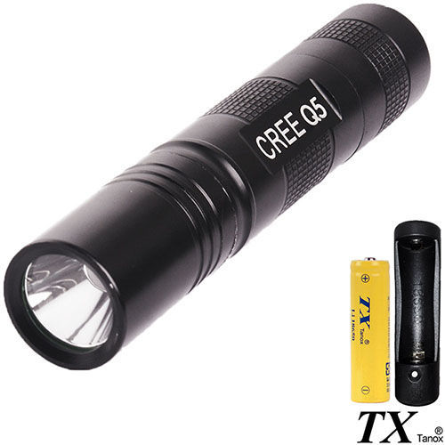 【特林TX】美國CREE Q5 LED輕巧黑隨身好用手電筒(T-Q5-F5E-1-Z)