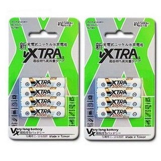 【VXTRA】4號高容量1000mAh低自放充電電池(8顆入)