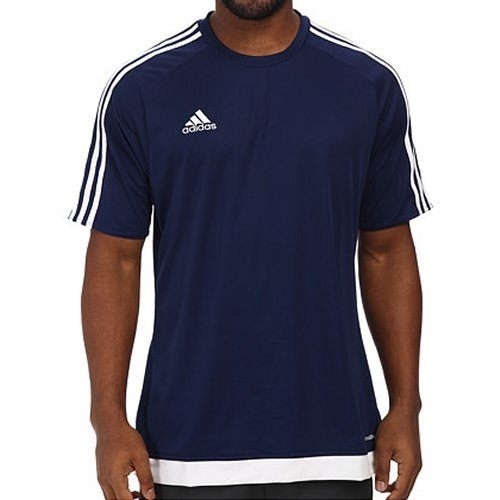 【Adidas】2015男時尚合身肩膀三條紋標誌寶藍色短袖ㄒ恤(預購)