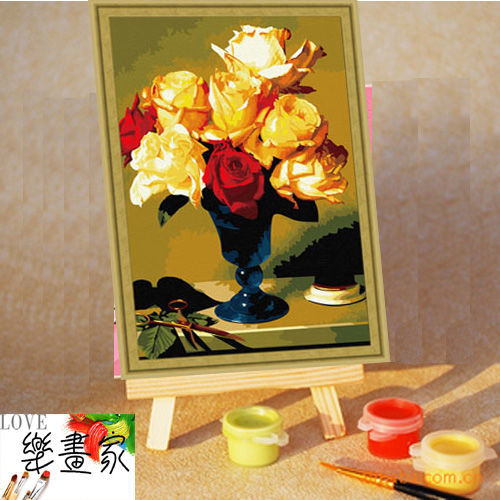 【樂畫家】創意DIY油畫-桌上的玫瑰(彩畫系列D001)