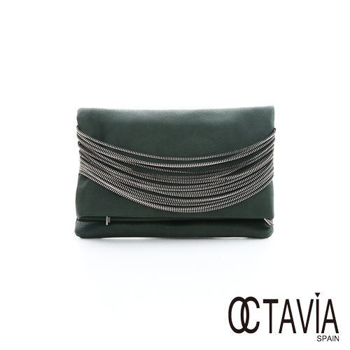 OCTAVIA 8 -  ZIPPER鏈條手拿肩背二用信封包 - 個性綠