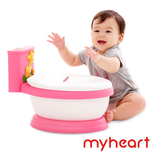 【myheart】台灣製造 專利音樂兒童馬桶-蜜桃粉