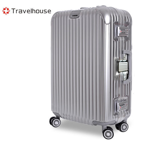【Travelhouse】爵世風華 29吋PC鋁框鏡面行李箱(銀色)