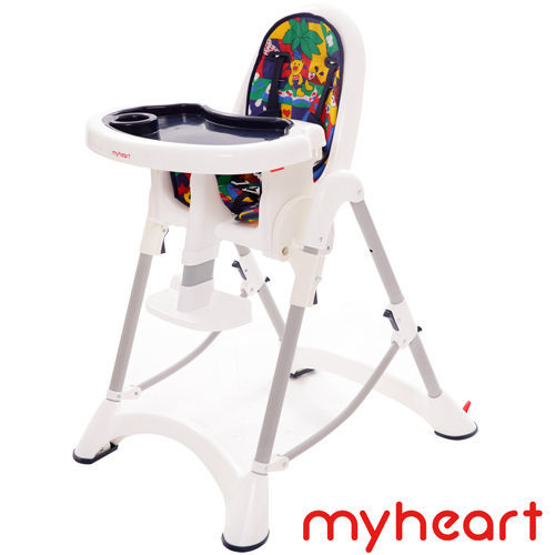 【myheart】 折疊式兒童安全餐椅- 卡通藍