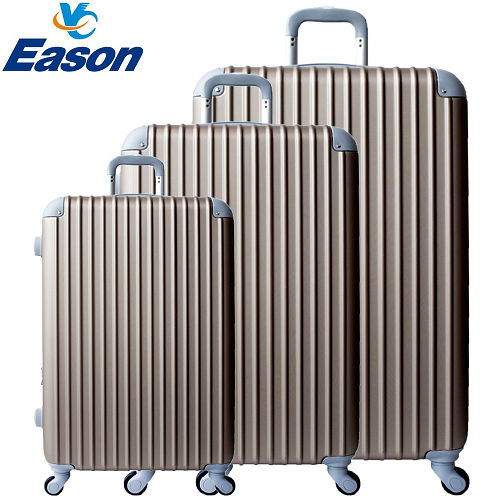 【YC Eason】超值流線型可加大海關鎖款ABS硬殼行李箱三件組(20+24+28吋-琥珀金)