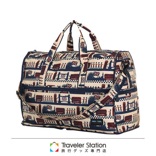 《Traveler Station》HAPI+TAS 摺疊圓形旅行袋(小)新款-220米色倫敦風情