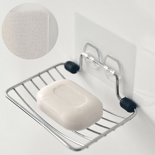 《舒適屋》魔力霧面無痕貼系列-不鏽鋼肥皂架