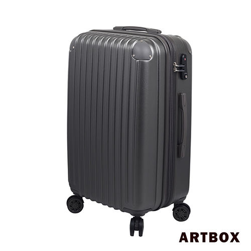 ARTBOX 極致五感28吋電子抗刮輕量PC ABS可加大硬殼TSA鎖行李箱一灰