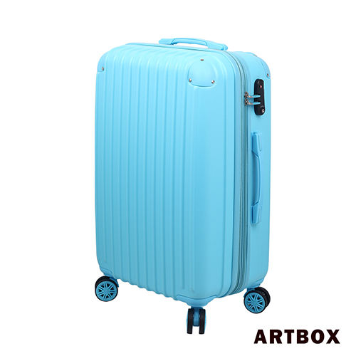 ARTBOX 極致五感28吋電子抗刮輕量PC ABS可加大硬殼TSA鎖行李箱一藍