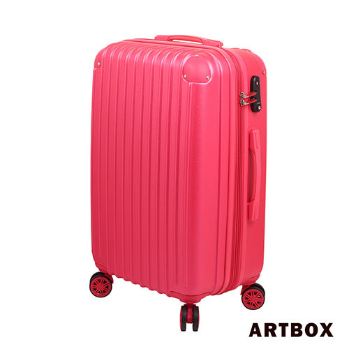 ARTBOX 極致五感 28吋電子抗刮輕量PC ABS可加大硬殼TSA鎖行李箱一玫紅