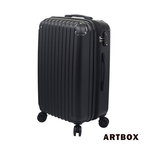 ARTBOX 極致五感 28吋電子抗刮輕量PC ABS可加大硬殼TSA鎖行李箱一黑