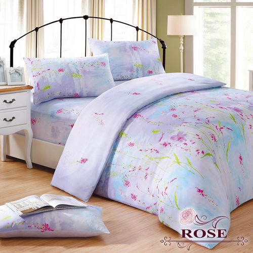 【ROSE】珍珠光艷麗鼠尾紅雙人床包枕套3件組