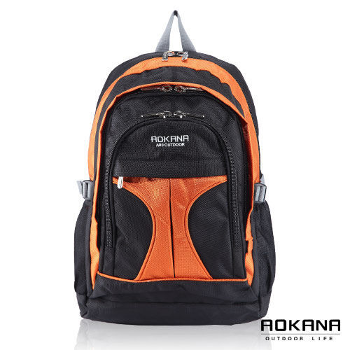 【AOKANA奧卡納】輕量防潑水護脊紓壓機能後背包(橘色68-044)