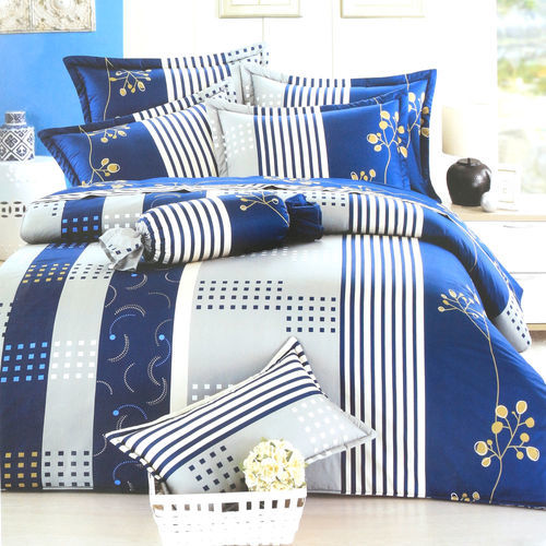 【R.Q.POLO】日居的禮物系列-藍調 純棉床包被套四件組/雙人標準(5尺)