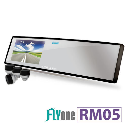 (送64G記憶卡) FLYone RM05【無線胎壓偵測+GPS軌跡】後視鏡型行車記錄器 【專利認證】M497610 / D167774