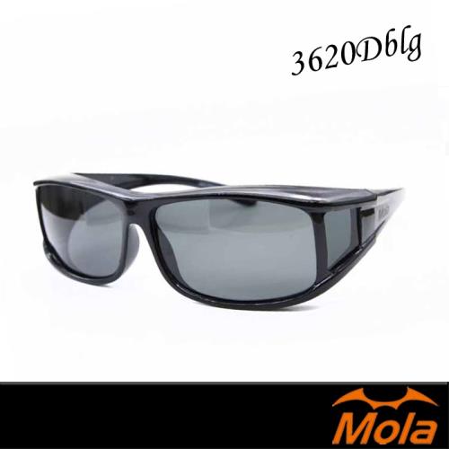 MOLA 近視/老花眼鏡族可戴-摩拉時尚偏光太陽眼鏡 套鏡 鏡中鏡-3620Dblg