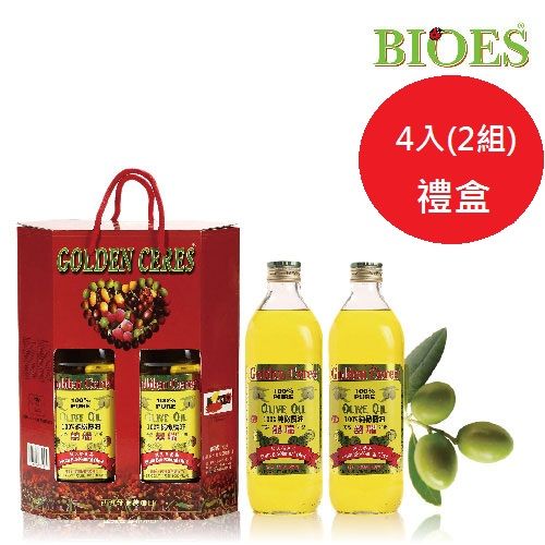 【囍瑞】 純級冷壓 100% 純橄欖油 4入(2組)禮盒(1000ml/瓶)