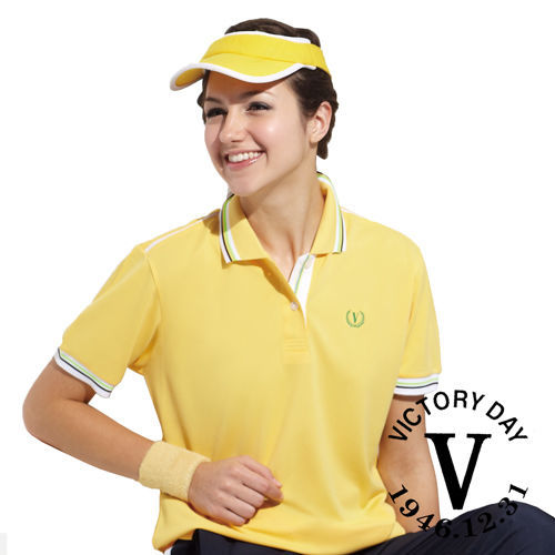 【VICTORY DAY】MIT簡約休閒抗UV吸排機能polo衫(黃)
