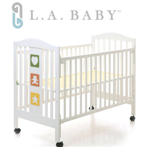 【美國 L.A. Baby】維吉尼亞嬰兒中床/原木床/童床(白色)