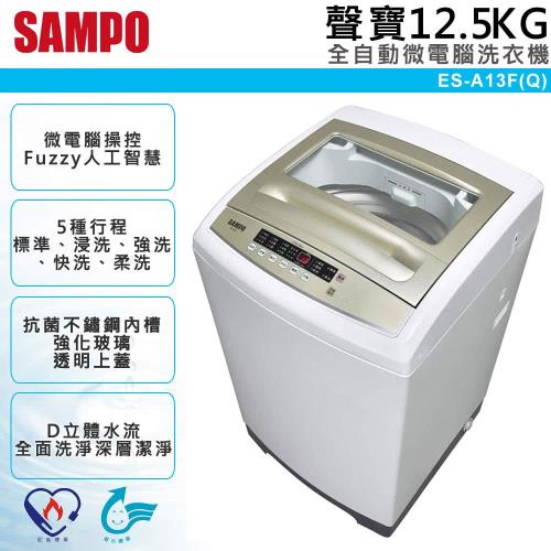 【SAMPO聲寶】12.5kg全自動微電腦洗衣機ES-A13F(Q)