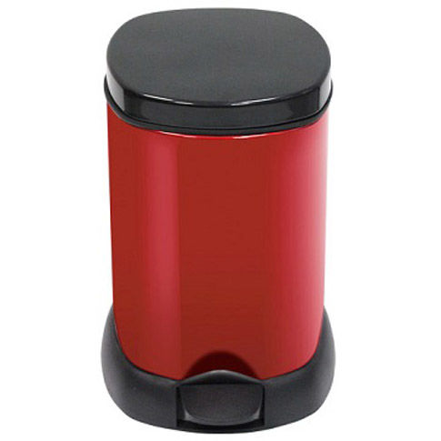 家簡塵除-豔麗寶石紅腳踏式垃圾桶(5L)
