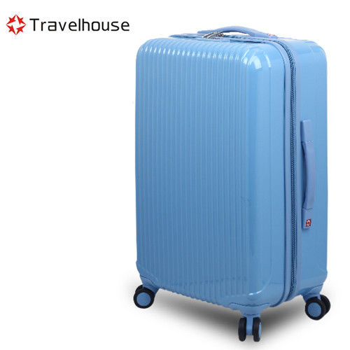 【Travelhouse】幻色雙影 24吋PC鏡面行李箱(天藍)