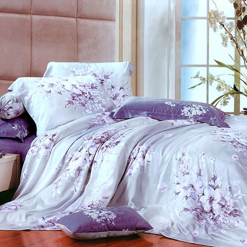 【Betrise】紫藤蔓延-特大100%天絲TENCEL四件式鋪棉兩用被床包組