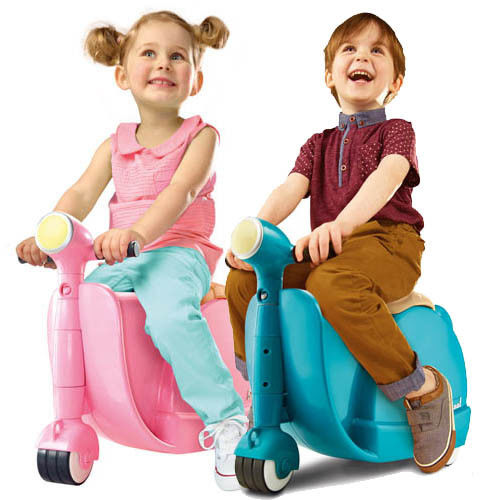 福利品-英國SKOOT拉風旅行摩托車行李箱 2色可選(潮青瓦、甜美粉)