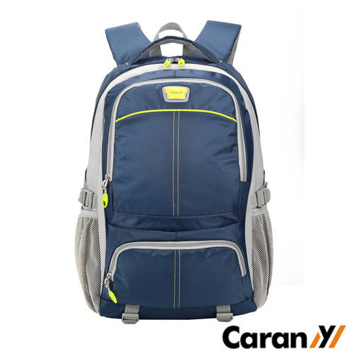 【AOU微笑旅行】CARANY多口袋系列 電腦後背包 後背包(深藍58-0008)