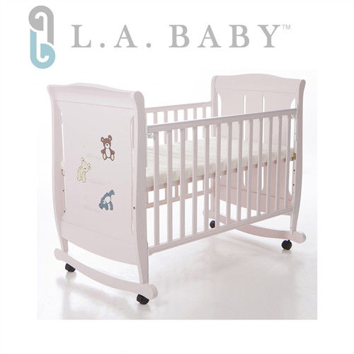 L.A. Baby 美國加州貝比~芝加哥嬰兒搖擺大床/童床-玫瑰粉色