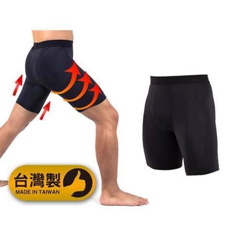 【PARABOLA】男緊身短褲-台灣製運動內搭褲同NIKE PRO版型  黑