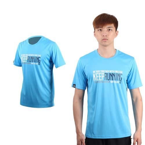 【FIRESTAR】男短袖T恤-短T 吸濕排汗 圓領 慢跑 籃球 台灣製 水藍白黑