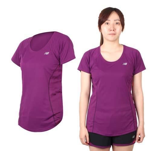 【NEWBALANCE】女短袖T恤-圓領 慢跑 路跑 紫