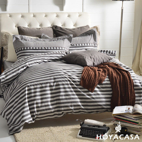 【HOYACASA】時間渡口 純棉單人三件式兩用被床包組(天絲入棉30%)