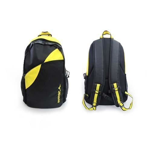 【MIZUNO】背包 - 後背包 雙肩包 運動背包 防水 美津濃 黑黃