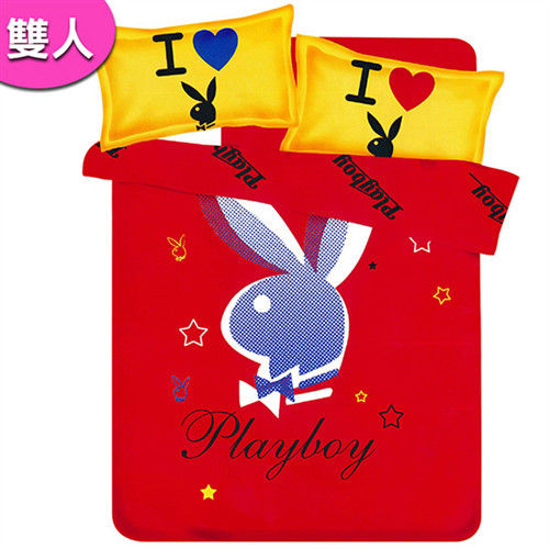 【PLAYBOY】紐約時尚法蘭絨雙人床包被套四件組(B0607-EM)