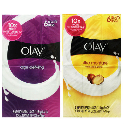 美國Olay歐蕾經典逆齡美容皂/乳油木美容皂兩款任選(3.75oz.*6顆/組)x4組(共24顆)