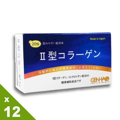 【GENHAO菁禾】超值特惠分享組 Ⅱ型膠原蛋白 12盒_日本製造(20包/盒)
