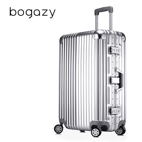 【Bogazy】迷幻森林 29吋鋁框PC鏡面行李箱(紳士銀)