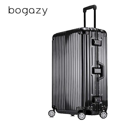 【Bogazy】迷幻森林 24吋鋁框PC鏡面行李箱(尊榮黑)